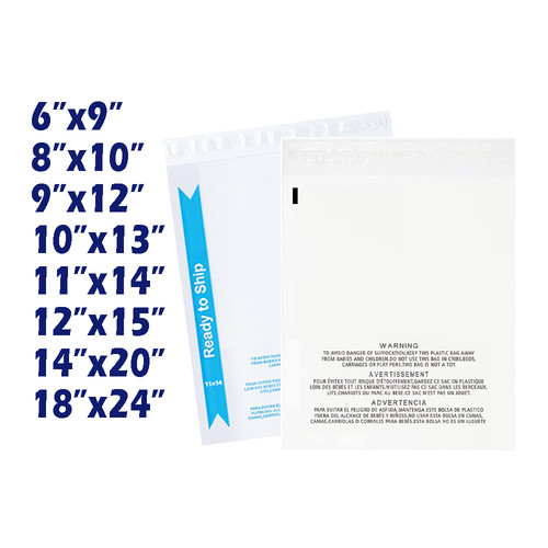 Clear poly bags with - clear,